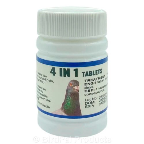 Tabletas 4 en 1 para Palomas – Para Cocci, E. Coli, Salmonella & Cancro