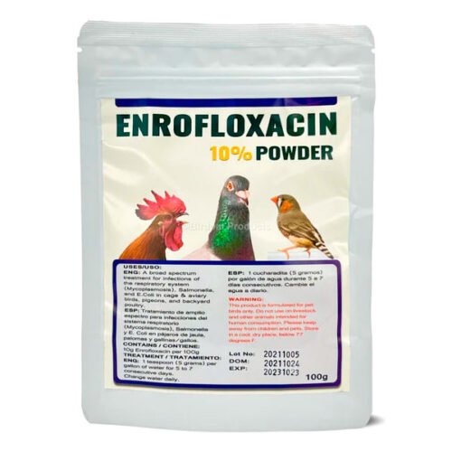 Enrofloxacina 10 % líquido y en polvo para pájaros (Baytril genérico)